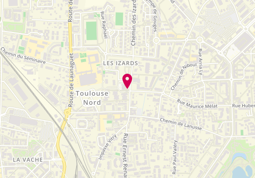 Plan de Point d'accueil CAF de Toulouse - Les Izards, 1 place Micoulaud, 31200 Toulouse