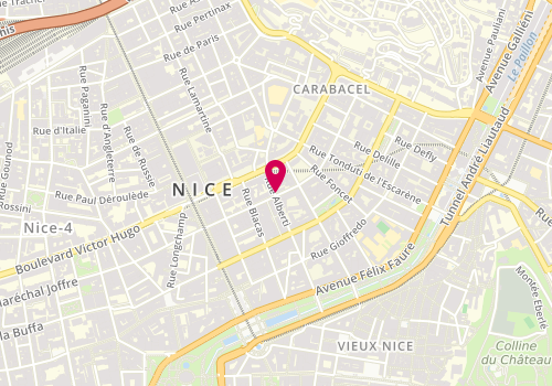 Plan de Point d'accueil CAF de Nice, Angle de la rue Alberti et de la rue Pastorelli, 06000 Nice