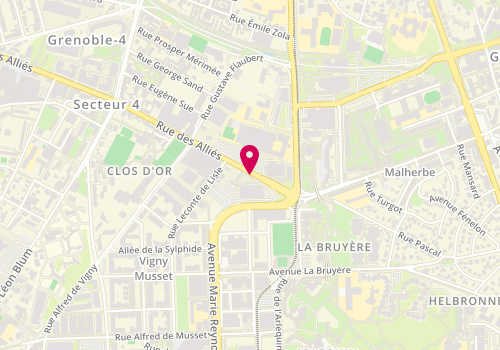 Plan de Point d'accueil CAF de Grenoble - Siège, 3 rue des Alliés, 38051 Grenoble