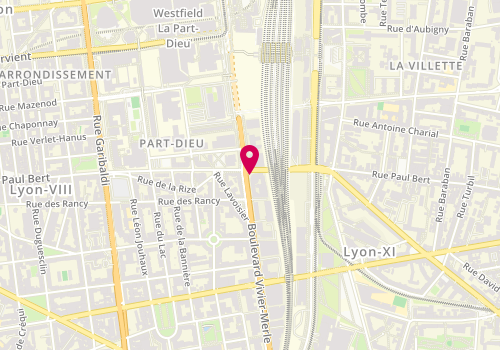 Plan de Point d'accueil CAF de Lyon 3ème, 67 boulevard Vivier Merle, 69003 Lyon