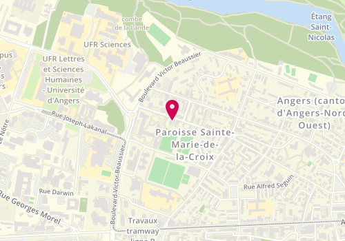 Plan de Point d'accueil CAF d'Angers, 49 avenue Jeanne d'Arc, 49000 Angers