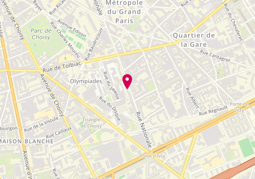 Plan de Point d'accueil CAF 13ème Ateliers Pluriculturels, 53 rue Nationale, 75013 Paris