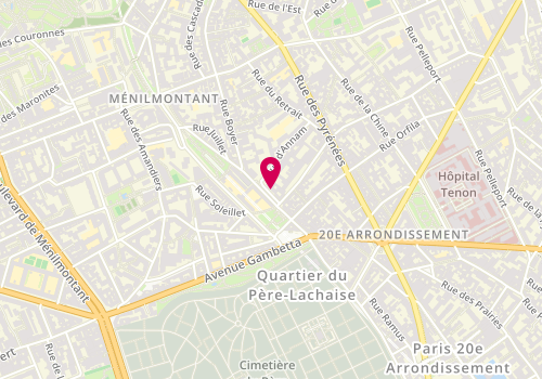 Plan de Point d'accueil CAF 20ème Centre social Annam, 4, rue d’Annam, 75020 Paris